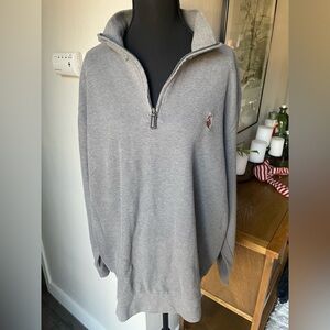 • U.S. Polo Assn. Quarter Zip Mock Neck Pullover in grey- size XL